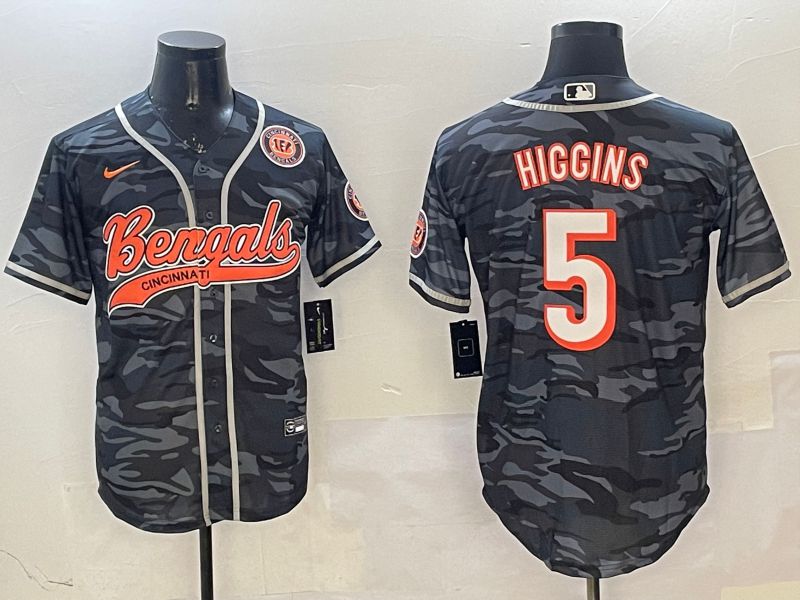 Men Cincinnati Bengals 5 Hiccins Camo Joint Name 2025 Nike Limited NFL Jersey style 6